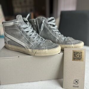 Golden Goose Gunmetal Grey Slides